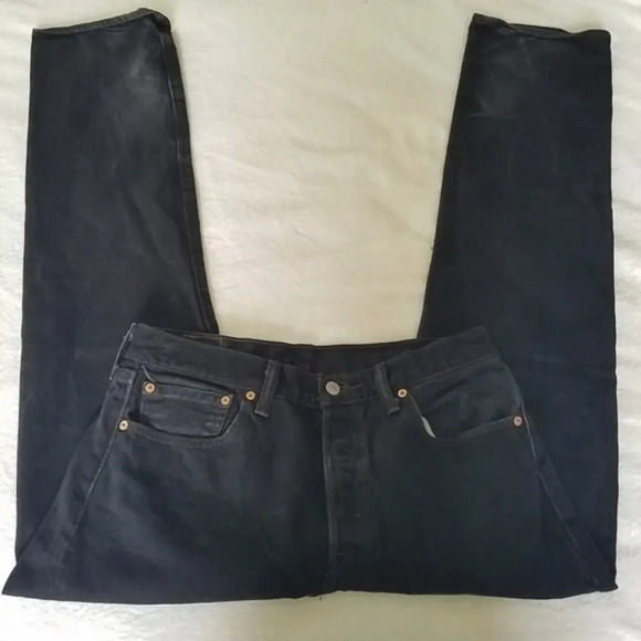 Black Levi's 501‎ Button Fly Jeans 100% Cotton - Picture 1 of 8